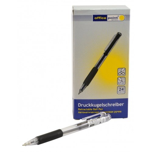 Ручка Office Point шариковая автоматическая B-522 0.7 чёрная