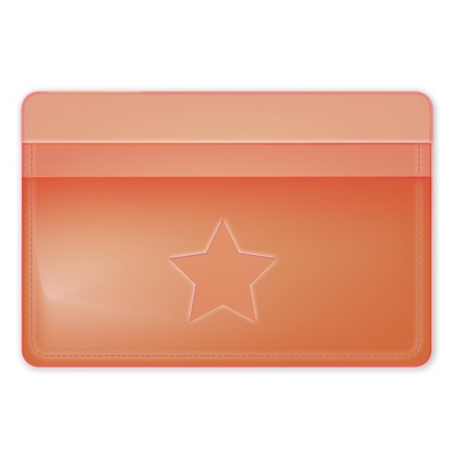 Обложка для проездного билета &quot;Neon&quot; оранжевый, 105*70 мм пластик