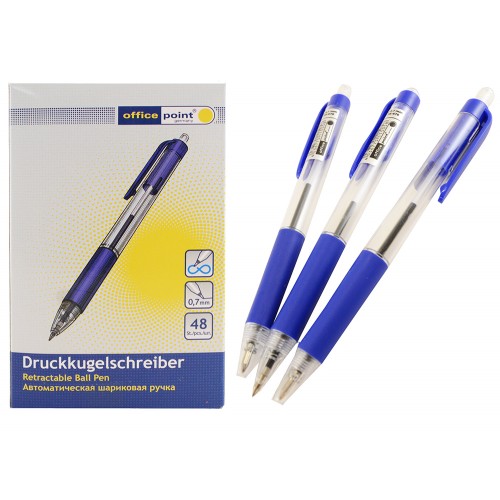 Ручка Office Point шариковая автоматическая B-522 0.7 синяя